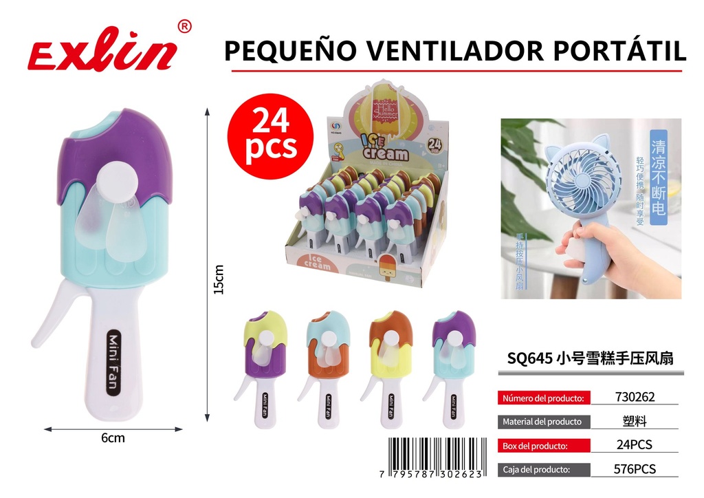 [730262] Ventilador Manual / Portátil Helado