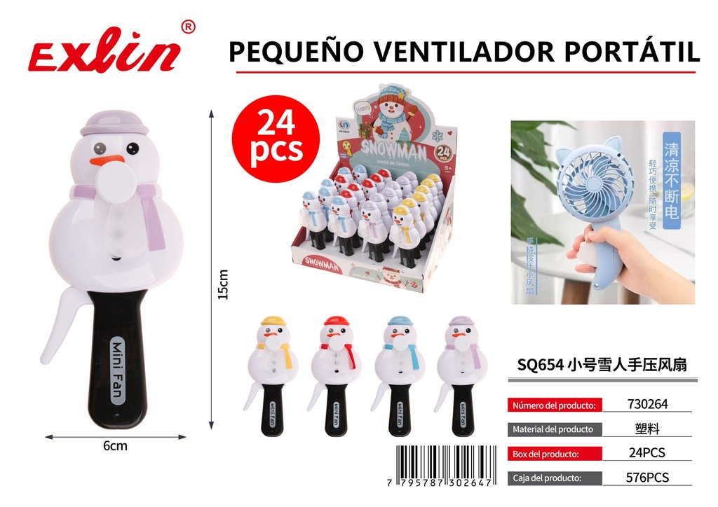 [730264] Ventilador Manual / Portátil Muñeco de Nieve