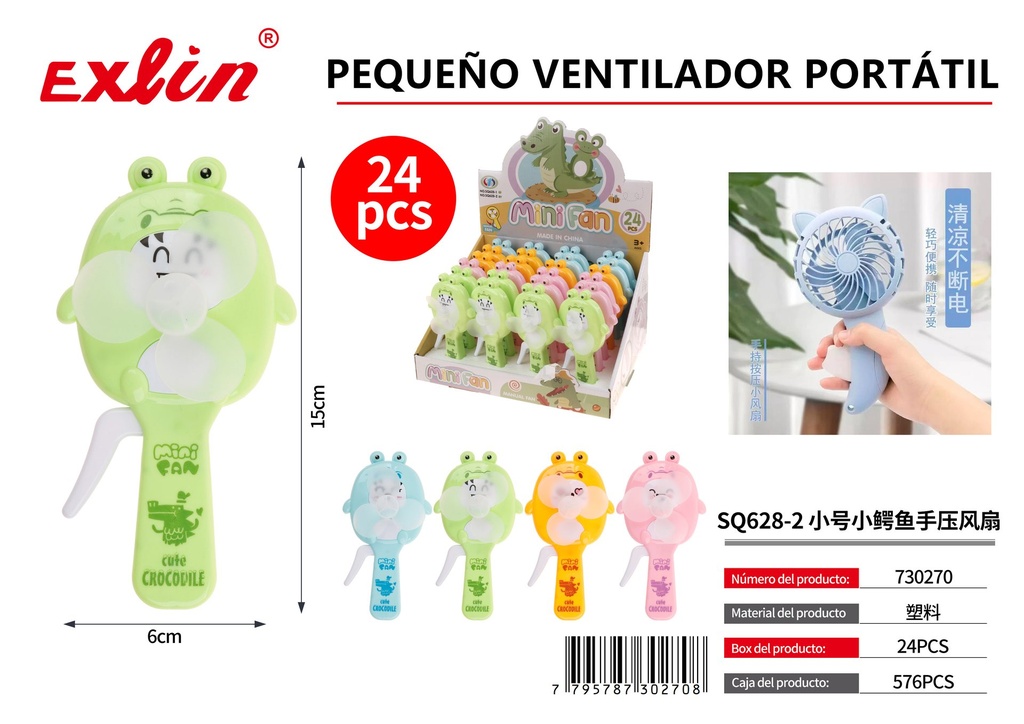 [730270] Ventilador Manual / Portátil Cocodrilo